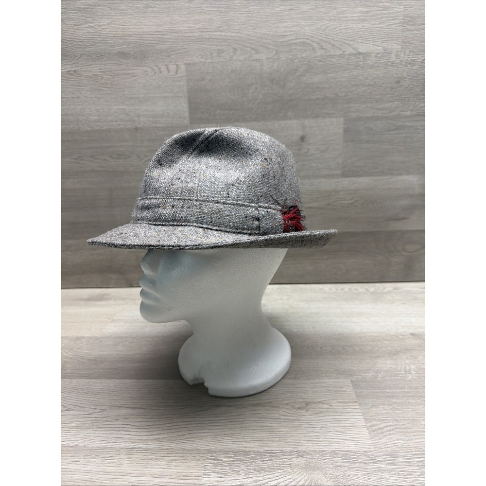 Donegal Tweed Gray Weaver Fedora Authentic 100% Pure Ireland Wool Hat‎ 7 1/4